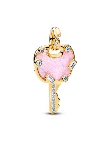 Pandora Opalescent Pink Love Key Large Dangle Charm hela 764349C01