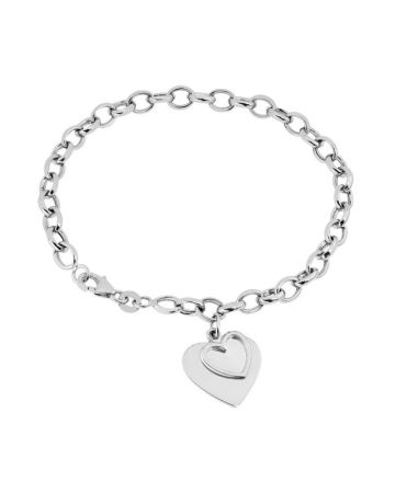 Hopeinen rannekoru J12001-18CM-RH