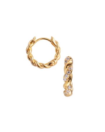 Hopeiset korvakorut / kullattu rengas JD30271/2YG