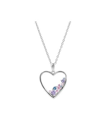 Hopeinen kaulakoru / sydän JD30519/3RH-1