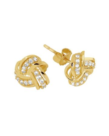 Kultaiset korvakorut, solmu JE14385-CZ-1