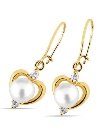 Kultaiset koukkukorvakorut, helmi K-E0416ZP