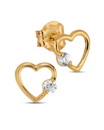Kultaiset sydänkorvakorut K-E30808Z-1