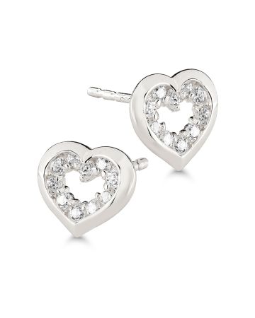 Valkokultaiset sydänkorvakorut K-E31265ZW-1