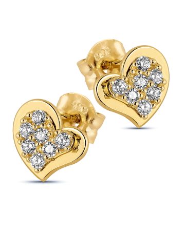Kultaiset sydänkorvakorut K-E34938Z-1