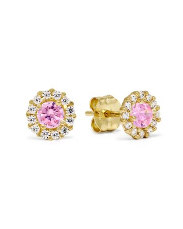 Goldene Ohrringe E36282PINK