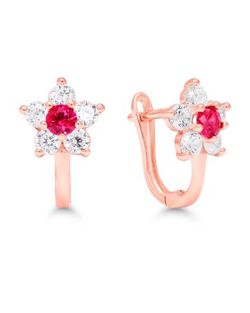 Punakultaiset rengaskorvakorut, kukka K-E42007ZpuRG