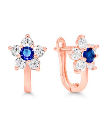 Punakultaiset rengaskorvakorut / kukka K-E42007ZsinRG