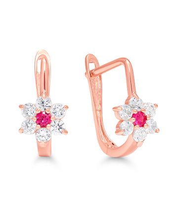 Punakultaiset korvakorut / kukka K-E43215ZpuRG