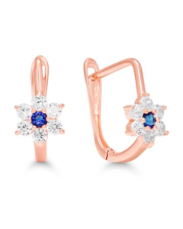 Punakultaiset rengaskorvakorut / kukka K-E43215ZsinRG