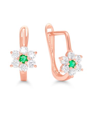 Punakultaiset korvakorut / kukka K-E43215ZviRG