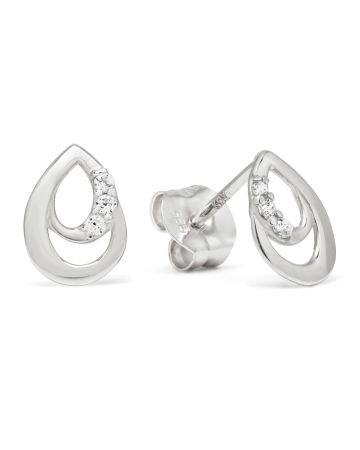 Weißes Goldiset Ohrringe K-E93245ZW