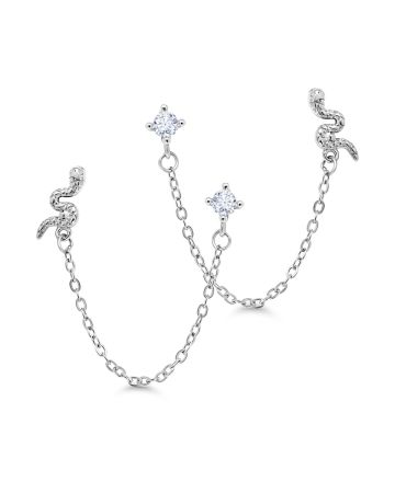 Schlangenohrringe, Silber E-6128Z