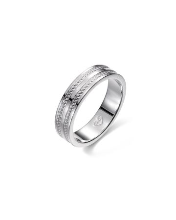 Kalevala Ikiaikainen valkokultasormus, leveä 541000120