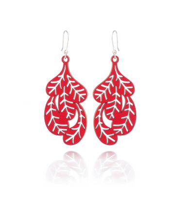 Lumoava Fantasia puukorvakorut / punainen LV5233700030-1