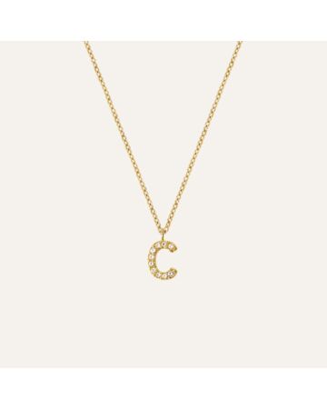 Mockberg Petite Stone Letter, C Halskette MB0073