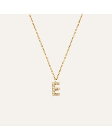 Mockberg Petite Stone Letter, E Halskette MB0075