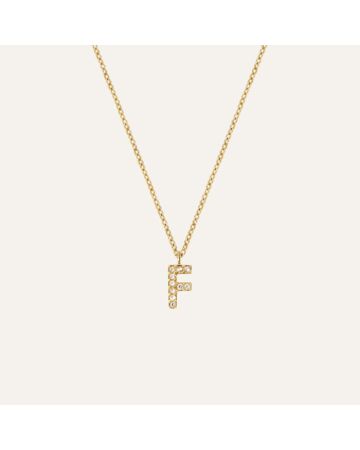 Mockberg Petite Stone Letter, F Halskette MB0076