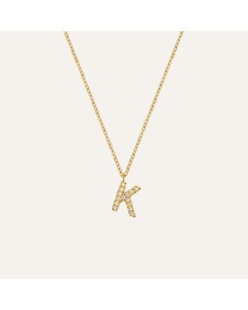 Mockberg Petite Stone Letter, K Halskette MB0081