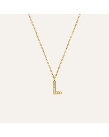Mockberg Petite Stone Letter, L Halskette MB0082