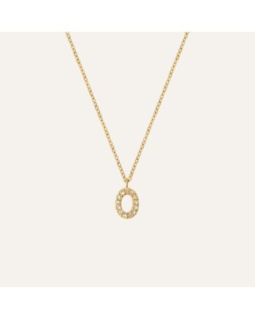 Mockberg Petite Stone Letter, O Halskette MB0085