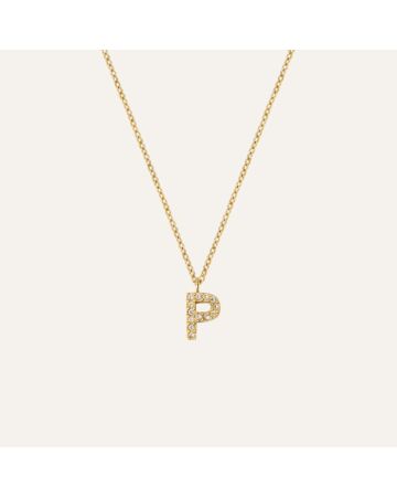 Mockberg Petite Stone Letter, P Halskette MB0086