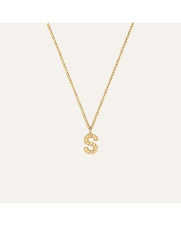 Mockberg Petite Stone Letter, S Halskette MB0089