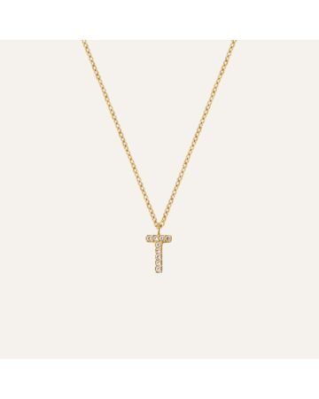 Mockberg Petite Stone Letter, T Halskette MB0090