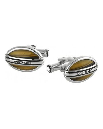 Montblanc Tiger Eye Steel Cufflinks Oval Three Rings kalvosinnapit MB107049-1