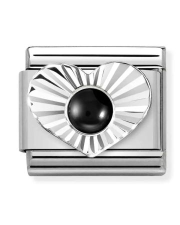 Nomination Classic Heart Black Agate 330508/02
