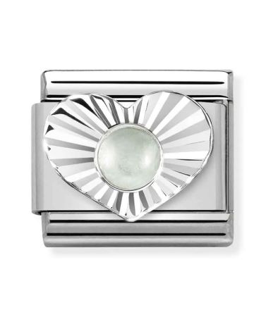 Nomination Classic Heart Milky Aquamarine 330508/31