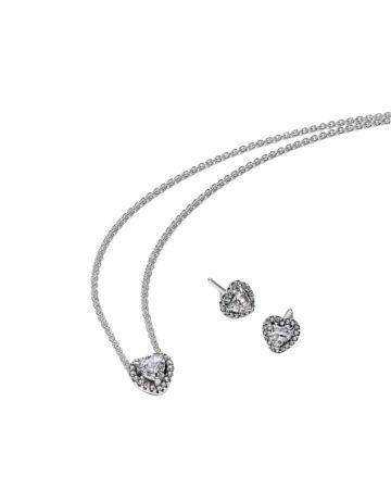 Pandora Elevated Heart smyckesset i silver