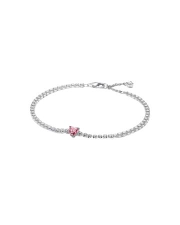 Pandora Pink Sparkling Heart Tennis Armband 590041C03