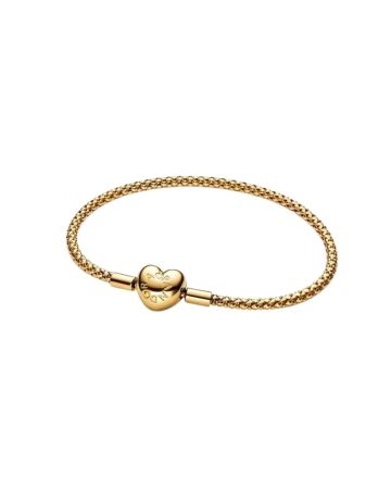 Pandora Heart Clasp Studded Chain Armband 563811C00