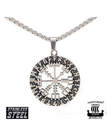 Northern Viking Jewelry Riimu Viikinkompassi -kaulakoru NVJRS086