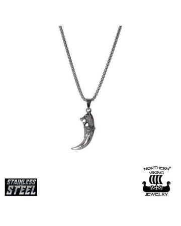 Northern Viking Jewelry Fenrir Wolf Head -kaulakoru (50cm) NVJRS025
