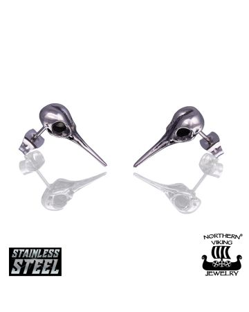 Northern Viking Jewelry Raven Skull -korvakorut NVJKK036