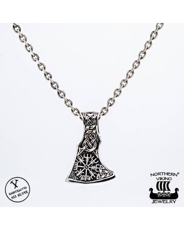 Northern Viking Jewelry Vegvisir Axehead -riipus NVJ-H-RS048