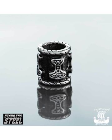 Northern Viking Jewelry Black Thor -partakoru 8 mm NVJHE001