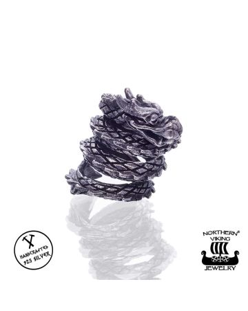 Northern Viking Jewelry Silver Dragon partakoru NVJHE021