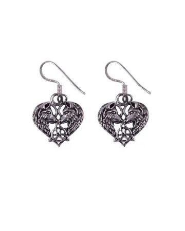 Northern Viking Jewelry Heart Wolf korvakorut NVJKK038