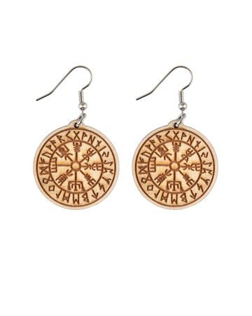 Northern Viking Jewelry Vegvisir puukorvakorut NVJKK045
