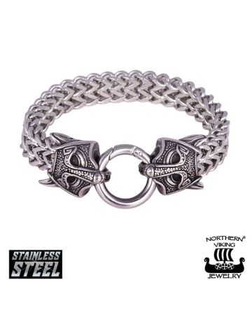 Northern Viking Jewelry Guardian Wolf rannekoru NVJRA030