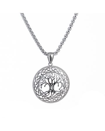 Northern Viking Jewelry Shiny Steel Tree Of Life Halskette 55 cm NVJRS022