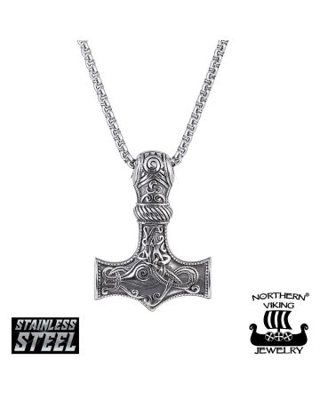 Northern Viking Jewelry Knotwork Thor´s Hammer -kaulakoru (60cm) NVJRS037