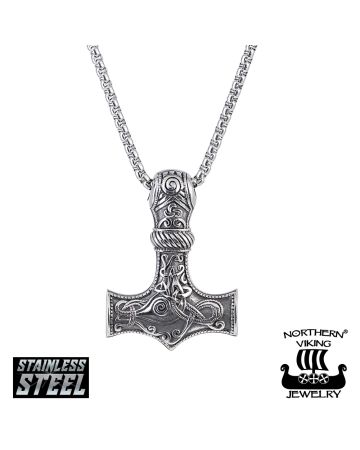 Northern Viking Jewelry Knotwork Thor´s Hammer -kaulakoru NVJRS037