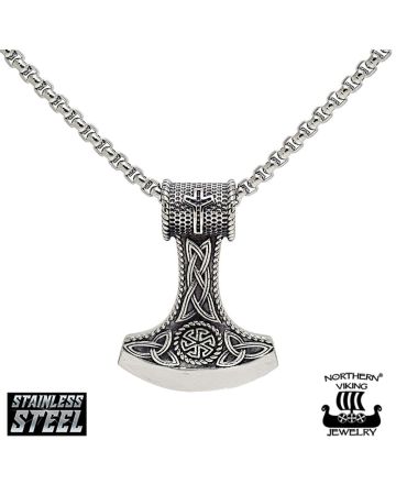 Northern Viking Jewelry Algiz Axehead -kaulakoru 50 cm NVJRS066