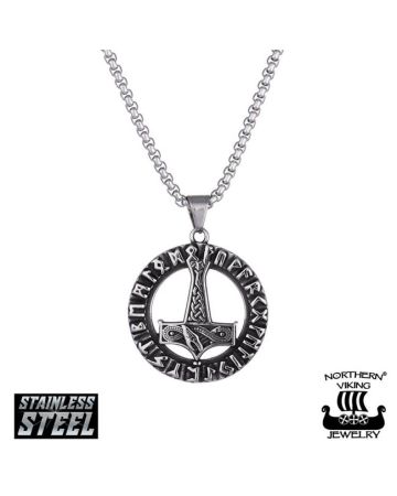 Northern Viking Jewelry Huutava Lohikäärme Thorin Vasara kaulakoru 60 cm NVJRS108