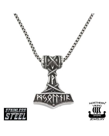Northern Viking Jewelry Thorin Vasara Riimu kaulakoru 50 cm NVJRS129