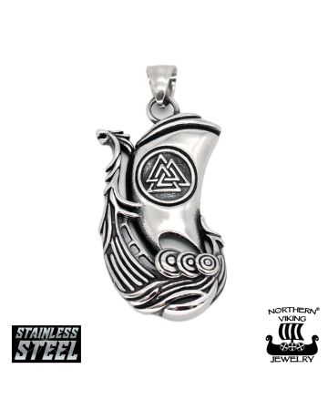 Northern Viking Jewelry Valknut Viking Ship kaulakoru 50 cm NVJRS134